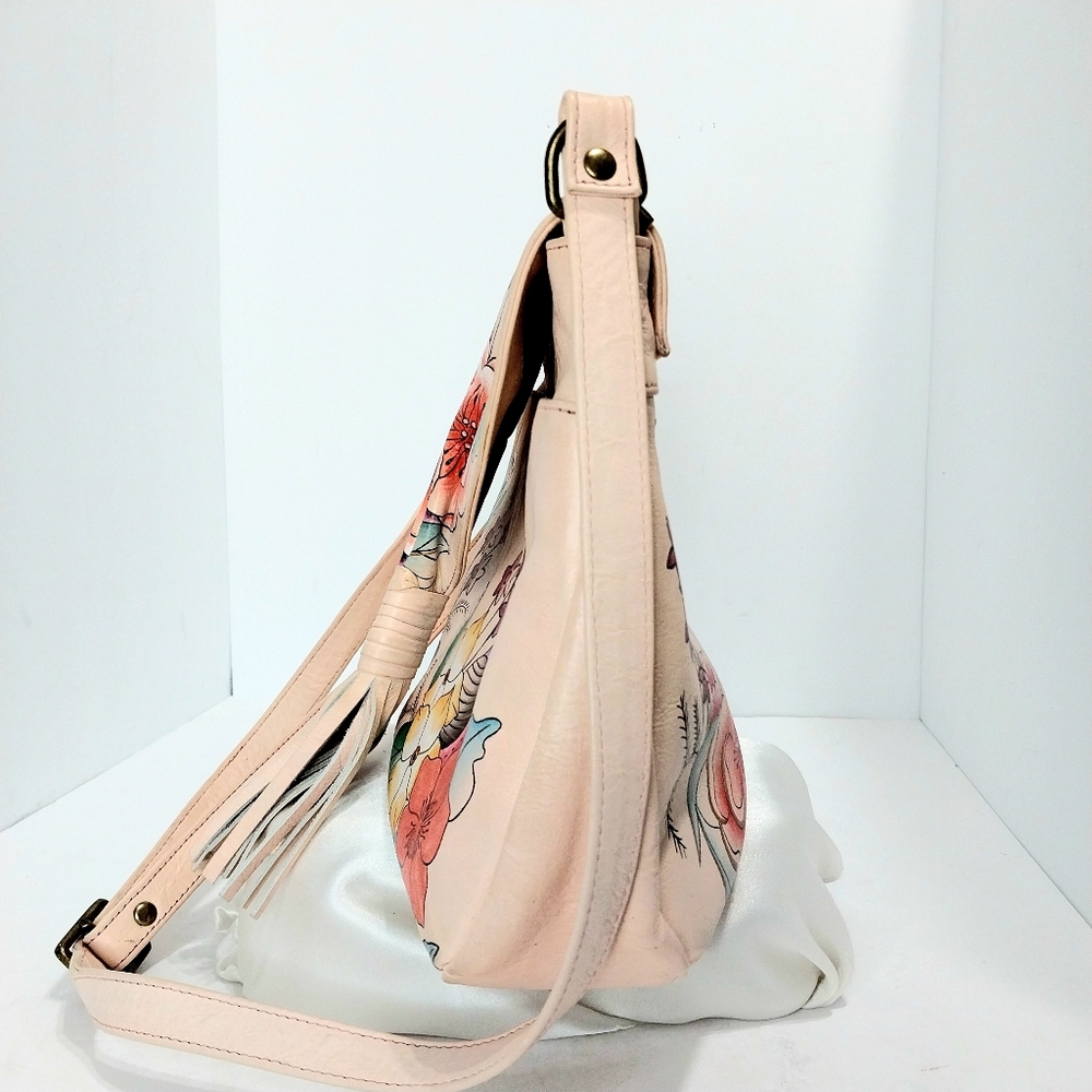 Anna‎ by Anuschka Hand-Painted, Birds and flowers Tassel Front Crossbag Bag - Picture 2 of 9
